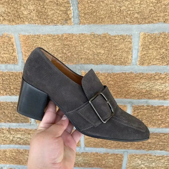 Aquatalia Womens Loreen Gray Loafer Heel shoes 9.5 - Picture 5 of 12